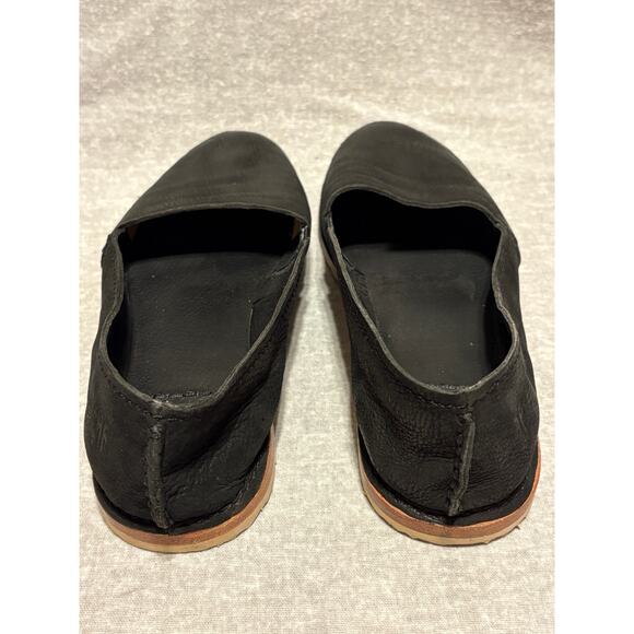 Frye Size 6 Black Leather Flats Slip Ons Loafers Ballet flats Women’s Shoes EUC - Picture 5 of 10